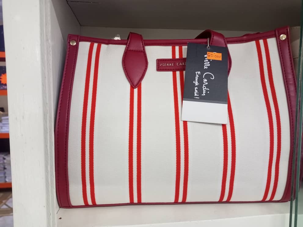 BOLSO PIERRE CARDEN ROJO Y BLANCO